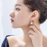 New Pearl Drop Earrings White Pink Color for Women Temperament Female Earrings Wedding Gift Fashion Jewelry daiiibabyyy