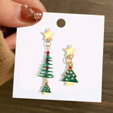 Christmas Circle Round Heart Deer Elk Pendant Earrings for Women Creative Festival Dangle Earrings Jewelry Accessories daiiibabyyy