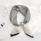 Square Silk Scarf Bandana Polka Dot Stripe Print Hairband Neck Scarfs Women Girls Headbands Hair Tie Shawl Hair Accessories Gift daiiibabyyy