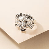 Vintage Antique Silver Color Lion Head Rings for Women Retro Fashion Exaggerate Animal Forefinger Ring Exquisite Jewelry Ladies daiiibabyyy
