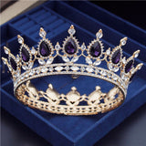 Daiiibabyyy Vintage Baroque Bridal Crown Princess Headband Luxury Bride Wedding Dress Hair Accessories Black Diadem Tiara Hair Jewelry