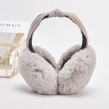 Women Imitation Rabbit Fur Warm Earmuffs Winter Two-color Hairband Ear Cover Outdoor Foldable Kawaii Girls Soft Plush Ear Muffs daiiibabyyy