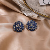 SHANGZHIHUA Alloy stud earrings, Korean fashion metallic drop flower Earrings, Women's earrings, 2022 New jewelry daiiibabyyy