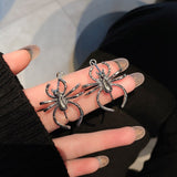 2022 New Trendy Geometric Metal Hollow Spider Hook Dangle Earrings Exaggerate Punk Jewelry For Women Fashion Drop Earrings Gifts daiiibabyyy