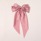 New Headwear Big Large Satin Bow Hairpins Barrettes for Women Girls Wedding Long Ribbon Hair Clip Hairgrip Bow Hair Accessories daiiibabyyy