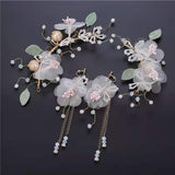 Korean Wedding Hair Accessories Head Bands for Women Bridal Headwear Hair Jewelry Bride Tiaras and Crowns Set Flower Crown Gold daiiibabyyy