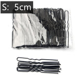 Daiiibabyyy 5/6/7 Cm 50 Pcs U Shaped Hairpin Hair Clips Bobby Pins Metal Barrette Women Modeling Tools Bridal Hairstyle Tool