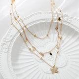 Vintage Multilayer Pendant  Butterfly Necklace for Women Moon  Charm Choker Pendant Necklaces Boho Fashion Jewelry Gift daiiibabyyy