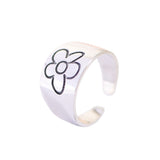New 2021 Vintage Smiling Face Finger Rings for Women Girl Punk Hip Hop Opening Adjustable Weaving Rings Statement Jewelry Gift daiiibabyyy