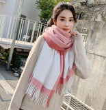 Winter Plaid Scarf Women's Thickened Couple Models Are Made of High-quality Cashmere Material Echarpe Femme Hiver Luxe daiiibabyyy