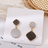 Korean temperament simple geometric asymmetrical earrings elegant ladies stud earrings Ear clip daiiibabyyy