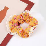 Big Size Korea Elastic Kawaii Hair Bands Girls Floral Lace Edge Scrunchie Ponytail Holder Hair Ties Headwear Hair Accessories daiiibabyyy