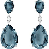 Elegant Fashion Silver Color Drop-shaped Zircon Dangle Earrings for Women Bride Engagement Wedding Jewelry daiiibabyyy