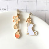 New Style Asymmetric Lovely Cat Tassel Dangle Earrings For Women Cute Animal Star Moon Fashion Earrings Girl Party Jewelry Gifts daiiibabyyy