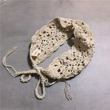 Daiiibabyyy Lace Headband Knitted Wool Woven Headband Korean Ins Retro Fairy Hair Accessory Spring and Summer Mori All-Matching