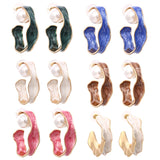 New Mutilcolor Enamel Pearl Circel Geometric Dripping Oil Metal  Hoop Earrings for Women Girls Travel Jewelry HUANZHI 2022 daiiibabyyy