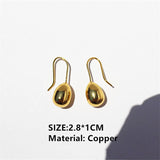 New Minimalist 18K Gold Copper Metal Water Drop Geometric Drop Earrings For Women Lady Party Dangle Jewelry Trendy HUANZHI 2022 daiiibabyyy