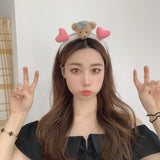 Teddy Fur Lamb Wool Headband for Female INS Personality Fashionable Delicate Hair Accessories Various Colors Cute Bear Headwear