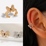 New Fashion Butterfly Clip Earrings Ear hook Copper Ear Clips Earring No Piercing Crystal Ear Cuff For Women Girls Jewelry Gifts daiiibabyyy
