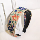 Print Headband Vintage Women Floral Elastic Hairband Hair Hoop Headdress Cross Knot Head Band Girls Hair Accessories daiiibabyyy