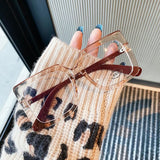 Clear Square Glasses Women Fashion Oversized Transparent Optical Glasses Frames Female Vintage Anti Blue Light Spectacle daiiibabyyy