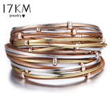 17KM Fashion Multi-layer Leather Bracelet For Women Man Vintage Gold Sliver  Couple Friendship Bracelets & Bangles Gift jewelry daiiibabyyy