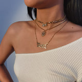 2022 New Fashion European American Jewelry Temperament Wild Letters Butterfly Necklace Retro Simple Heart-shaped Cross Necklace daiiibabyyy