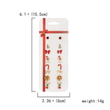 8pair/set Christmas Earrings Cute Santa Claus Snowman Christmas Tree Bell Stud Earrings For Women Fashion Party Jewelry Gifts daiiibabyyy