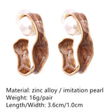 New Mutilcolor Enamel Pearl Circel Geometric Dripping Oil Metal  Hoop Earrings for Women Girls Travel Jewelry HUANZHI 2022 daiiibabyyy