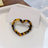 Fashion Hair Accessories Geometric Frog Clip Love Heart Shape Hair Clip Acetate Barrette Acrylic Leopard Tortoiseshell Hairpins daiiibabyyy