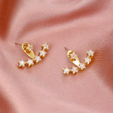 Simple Stylish Star Women Drop Earrings Shiny White Zircon Exquisite Versatile Female Earring Fashion Jewelry Korean Ear Ring daiiibabyyy