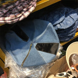 Daiiibabyyy Oversized Fashionable Beret Women European And American Retro Wild Cowboy Stitching Street Cloud Hat