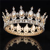 Daiiibabyyy Gold Purple Queen King Bridal Crown For Women Headdress Prom Pageant Wedding Tiaras and Crowns Hair Jewelry Accessories