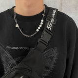 2021 Trend Personality Hip Hop Multilayer Necklace for Women Metal Pearl Couple Pendant Silver Color Chain Necklace Men Jewelry daiiibabyyy