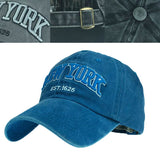 Daiiibabyyy Vintage Adjustable New York Embroidered Cap Washed Cloth Hats Men Winter Baseball Caps outside Causal Streetwear Dropship