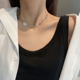 2022 Fashion Asymmetric Lock Necklace for Women Twist Gold Silver Color Chunky Thick Lock Choker Chain Necklaces Party Jewelry daiiibabyyy