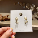 Fashion Elegant Cute Opal Rose Flower Earrings Necklace for Women Delicate Micro Paved Zircon Stud Earrings Jewelry Set Dropship daiiibabyyy