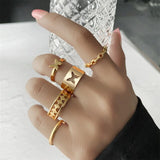 2021 New Retro Star Moon Ring Set Ring For Women European And American Female Joint Ring Ins Fashion Popular Gift Banquet daiiibabyyy