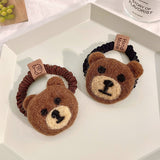 New Women Girls Cute Nylon Cartoon Bear Elastic Hair Bands Children Lovely Soft Scrunchies Rubber Bands Kids Hair Accessories daiiibabyyy