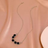 2022 New Vintage Silver Black Rose Earrings Ring Necklace Retro Ear Pendant Popular Engagement for Women Earring Accessories daiiibabyyy