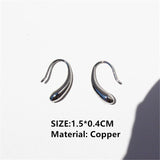 New Minimalist 18K Gold Copper Metal Water Drop Geometric Drop Earrings For Women Lady Party Dangle Jewelry Trendy HUANZHI 2022 daiiibabyyy