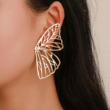 Hollow Big Butterfly Stud Earring for Women Angel Wing Pendant Earrings Statement Jewelry Christmas Gift New Korean Fashion