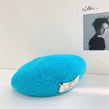 Harajuku Kitted Beret Hats Women Girl's Vintage Artist Painter Hat Winter Autumn Soft Wool Octagonal cap adjust daiiibabyyy