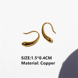 New Minimalist 18K Gold Copper Metal Water Drop Geometric Drop Earrings For Women Lady Party Dangle Jewelry Trendy HUANZHI 2022 daiiibabyyy