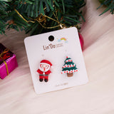 New Creative Asymmetric Christmas Elk Earrings Cute Santa Claus Snowman Tree Xmas Deer Bell Earrings Party Jewelry Gifts 2022 daiiibabyyy