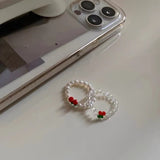 Fashion Korean Imitation Pearl Beaded Index Finger Rings For Women Girls Simple Elasticity Knuckle Rings Party Jewelry mujer daiiibabyyy