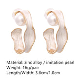 New Mutilcolor Enamel Pearl Circel Geometric Dripping Oil Metal  Hoop Earrings for Women Girls Travel Jewelry HUANZHI 2022 daiiibabyyy