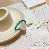 MENGJIQIAO Hot Sale Cute Elastic Beads Rings For Women Girls Elegant Heart Shell Mid Finger Knuckle Rings Fashion Jewelry Gifts daiiibabyyy