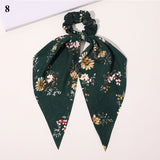Spring New Long Rabbit Ears Floral Knotted Lady Printed Letters Head Rope Girls Hair Rope Jewelry Elegant Women Hairbands daiiibabyyy