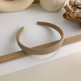 MENGJIQIAO Korean Beige Coffee Color Wide-brimmed Braid Autumn Hairbands Women Elegant Pear Tassel Hair Hoop Hair Accessories daiiibabyyy